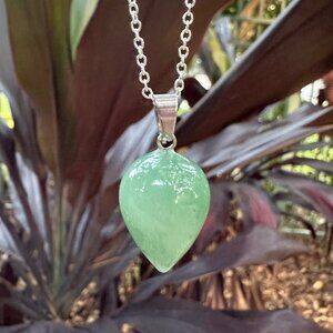 NEW Green Aventurine Crystal Acorn Pendant Green Aventurine Acorn Necklace